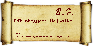 Bánhegyesi Hajnalka névjegykártya