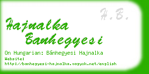 hajnalka banhegyesi business card